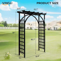 VINGLI Tonnelle en bois 85in, arche de mariage pour cérémonie, treillis en bois pour plantes grimpantes, pergola décor de Noël