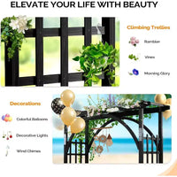 VINGLI Tonnelle en bois 85in, arche de mariage pour cérémonie, treillis en bois pour plantes grimpantes, pergola décor de Noël