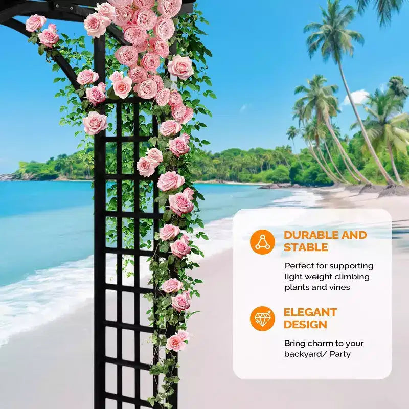 VINGLI Tonnelle en bois 85in, arche de mariage pour cérémonie, treillis en bois pour plantes grimpantes, pergola décor de Noël
