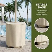 NAYSAYE Table d'appoint à parasol - table de patio extérieure avec trou pour parasol, table basse moderne de bord de piscine pour porche, pique-nique et jardin, montage facile