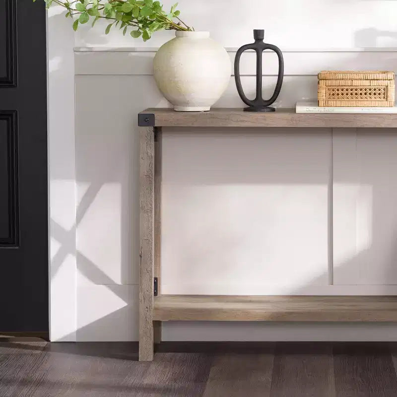 Table d'entrée Modern Farmhouse Metal-X avec étagère inférieure