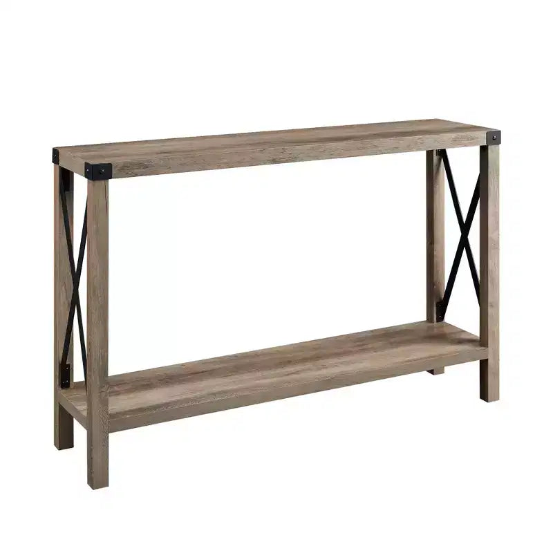 Table d'entrée Modern Farmhouse Metal-X avec étagère inférieure