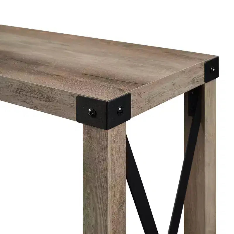 Table d'entrée Modern Farmhouse Metal-X avec étagère inférieure