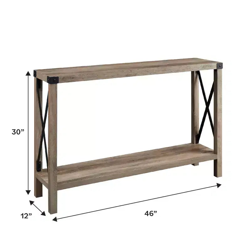 Table d'entrée Modern Farmhouse Metal-X avec étagère inférieure