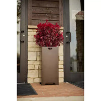 Jardinière moderne sur socle Tarter 30 po x 13,5 po x 13,5 po en acier pour l'extérieur