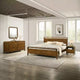 Ensemble de chambre Roundhill Furniture Eldren en bois, lit plateforme avec commode, miroir et table de chevet, finition noyer