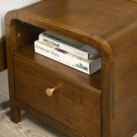 Ensemble de chambre Roundhill Furniture Eldren en bois, lit plateforme avec commode, miroir et table de chevet, finition noyer