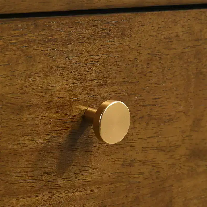 Ensemble de chambre Roundhill Furniture Eldren en bois, lit plateforme avec commode, miroir et table de chevet, finition noyer