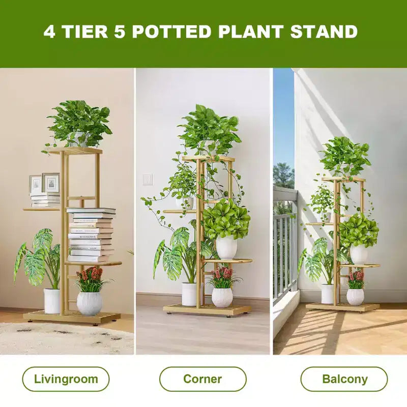 Support à plantes métallique moderne, étagère d'angle, range-pots de fleurs gain de place, support et organisateur de pots de fleurs à étages, pour salon, balcon
