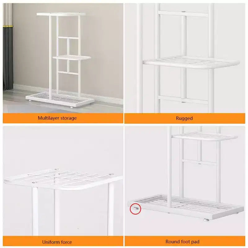 Présentoir à Plantes en Métal Moderne, Étagère d'Angle, Porte-Pots de Fleurs Gain de Place, Support et Organisateur de Pots de Fleurs à Plusieurs Niveaux, pour Salon, Balcon