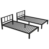 Lit superposé triple en métal Bellemave, deux lits jumeaux superposés et un lit jumeau, en forme de L détachable, convertible en 3 lits, barrières de sécurité et étagère, noir