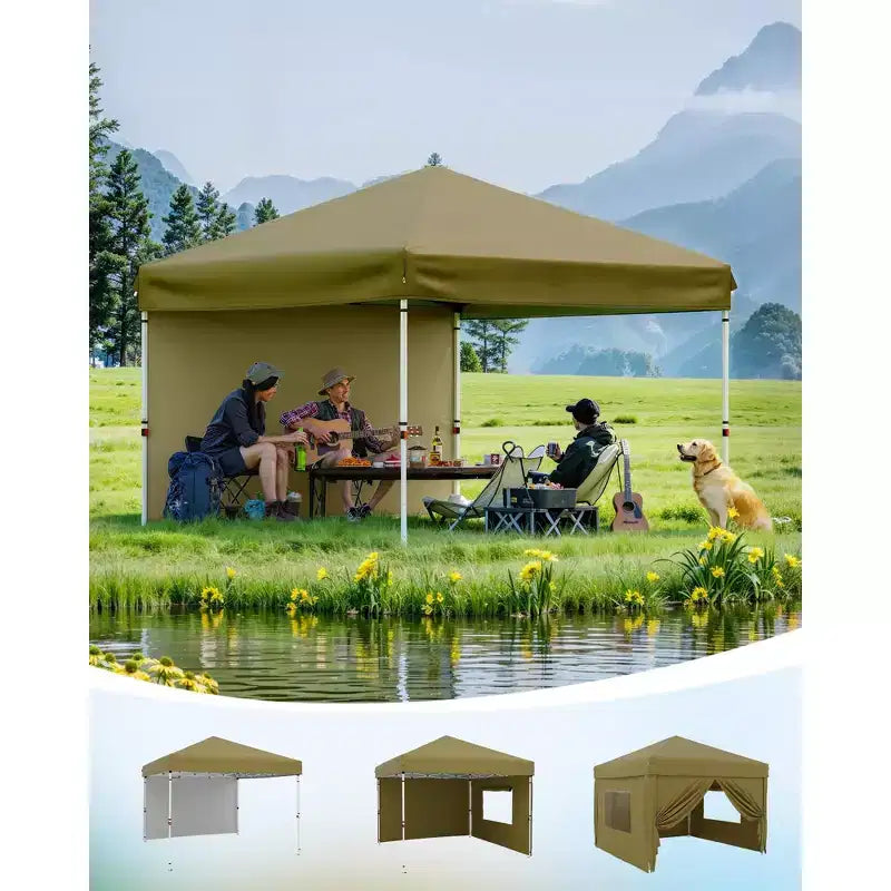 Parois latérales pour auvent 3x3m – Imperméables, protection UV 99%, panneaux durables pour extérieur – Installation facile pour tente pop-up