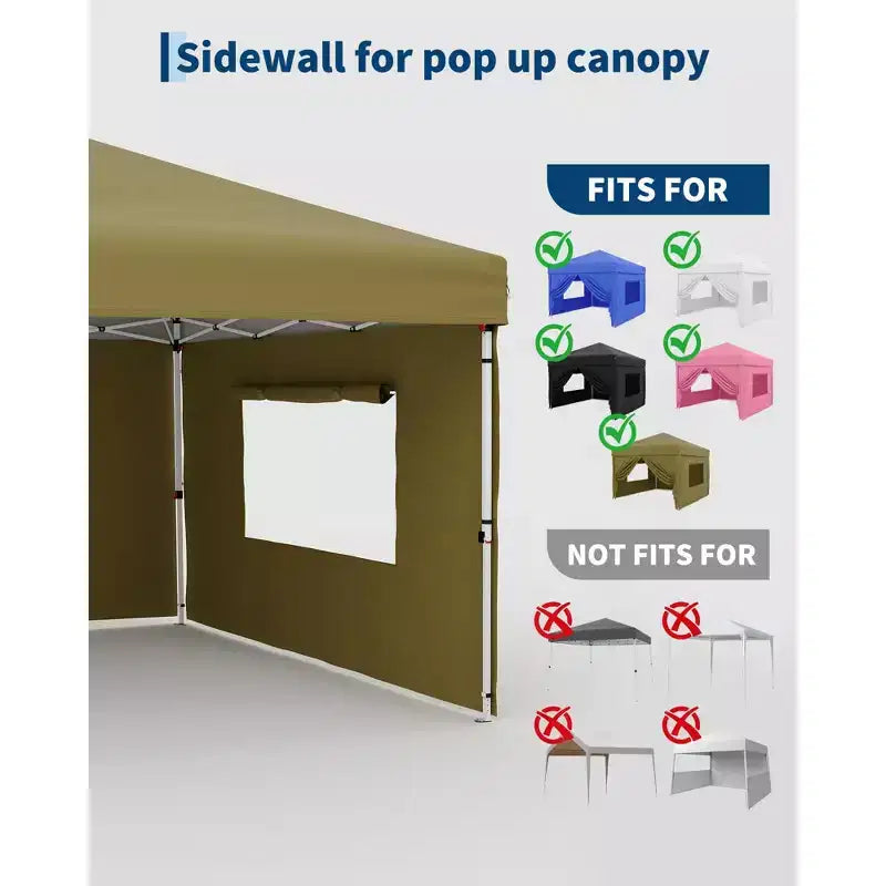 Parois latérales pour auvent 3x3m – Imperméables, protection UV 99%, panneaux durables pour extérieur – Installation facile pour tente pop-up