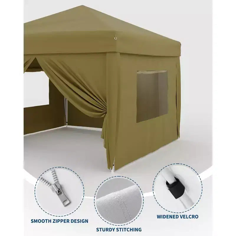 Parois latérales pour auvent 3x3m – Imperméables, protection UV 99%, panneaux durables pour extérieur – Installation facile pour tente pop-up