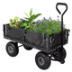 Heavy Duty Steel Garden Cart Wagon, 500 Lbs, Folding Utility Wagon with Removable Mesh Sides & Liner, 10 Pneumatic Tires, Pull Handle