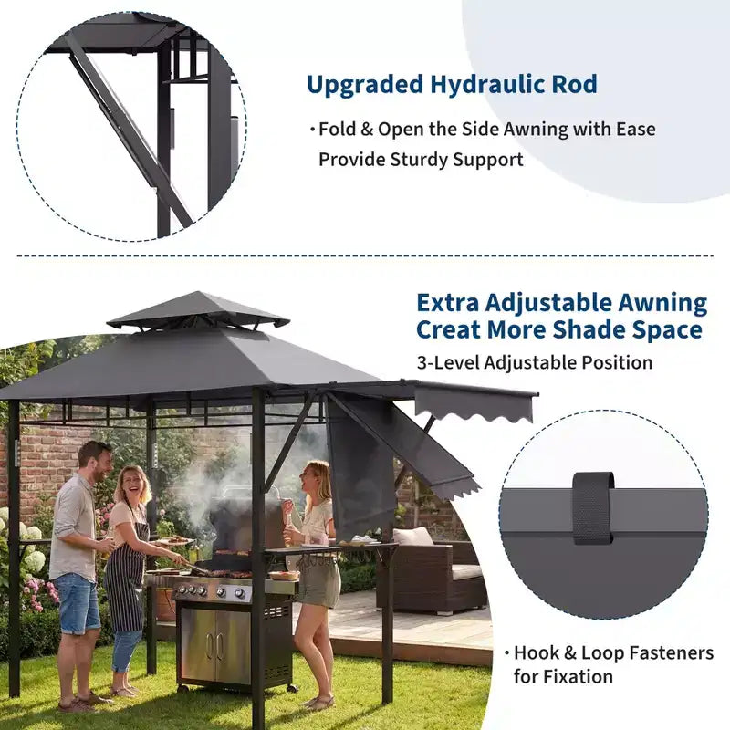 Tonnelle de barbecue d'extérieur durable pour jardin - Abri robuste, résistant aux intempéries, idéal pour terrasse et jardin