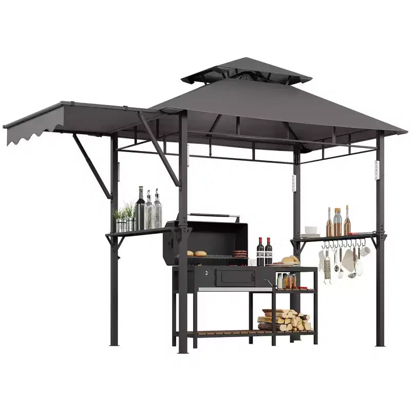 Tonnelle de barbecue d'extérieur durable pour jardin - Abri robuste, résistant aux intempéries, idéal pour terrasse et jardin