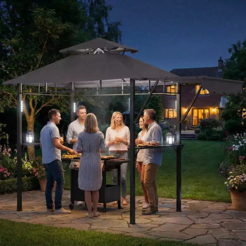 Tonnelle de barbecue d'extérieur durable pour jardin - Abri robuste, résistant aux intempéries, idéal pour terrasse et jardin