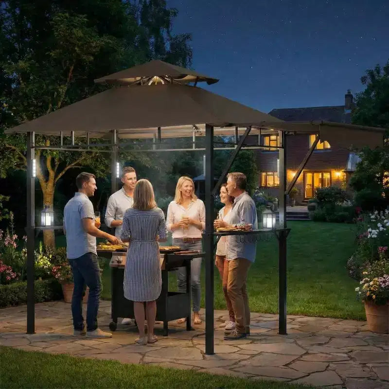 Tonnelle de barbecue d'extérieur durable pour jardin - Abri robuste, résistant aux intempéries, idéal pour terrasse et jardin