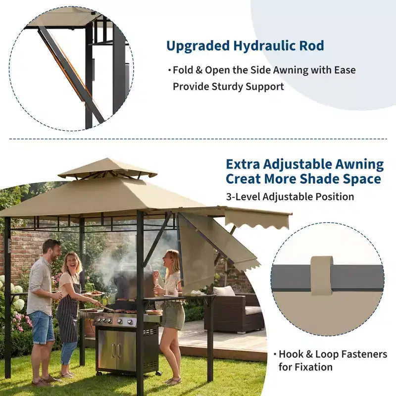 Tonnelle de barbecue d'extérieur durable pour jardin - Abri robuste, résistant aux intempéries, idéal pour terrasse et jardin