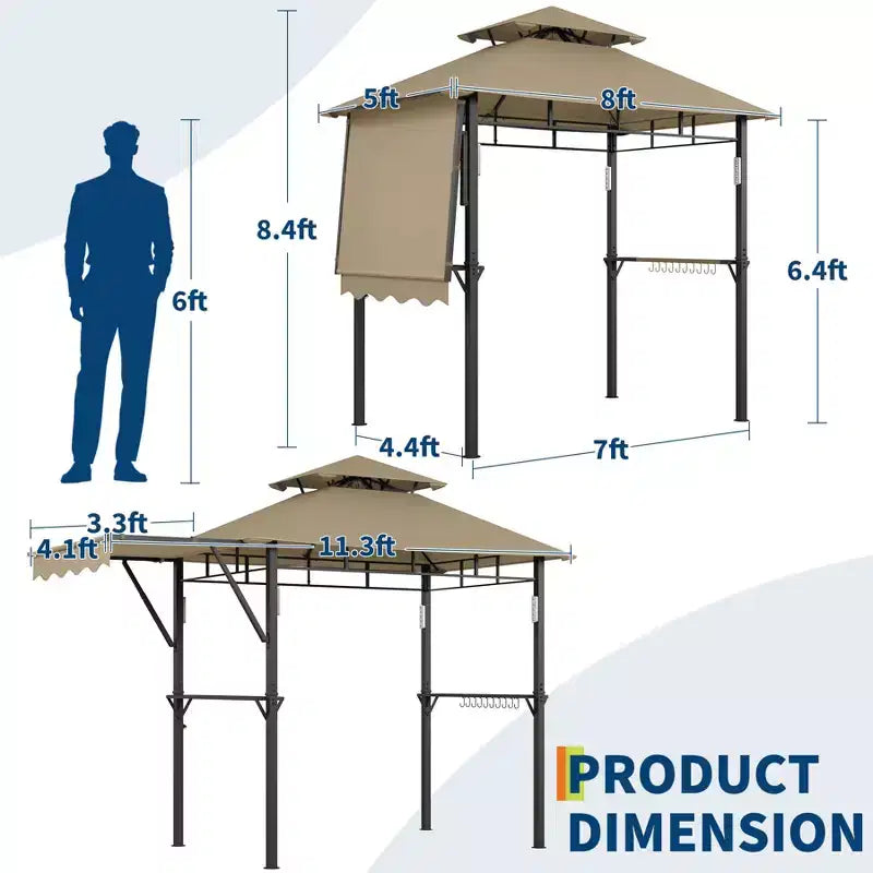 Tonnelle de barbecue d'extérieur durable pour jardin - Abri robuste, résistant aux intempéries, idéal pour terrasse et jardin