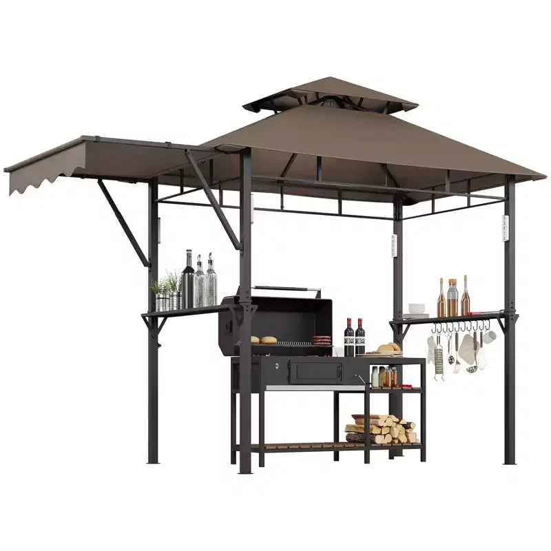Tonnelle de barbecue d'extérieur durable pour jardin - Abri robuste, résistant aux intempéries, idéal pour terrasse et jardin