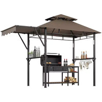Tonnelle de barbecue d'extérieur durable pour jardin - Abri robuste, résistant aux intempéries, idéal pour terrasse et jardin