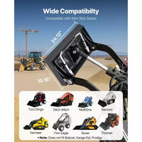 Plaque de montage pour mini-chargeuse VEVOR 1/4 po avec attelage récepteur double, plaque de montage universelle à attache rapide, capacité de 680 kg, plaques de chargeur en acier robuste, grise