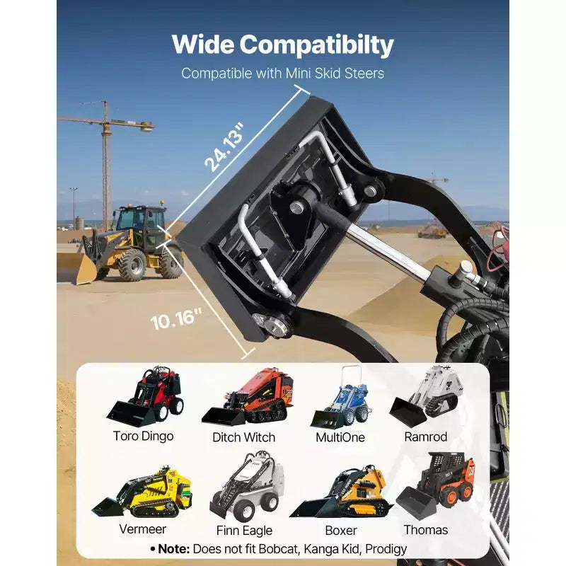 Plaque de montage pour mini-chargeuse VEVOR 1/4 po avec attelage récepteur double, plaque de montage universelle à attache rapide, capacité de 680 kg, plaques de chargeur en acier robuste, grise