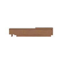 Meuble TV extensible Luck Live du milieu du siècle 78,74-102,3 po avec 3 tiroirs, façade texturée et console multimédia moderne pour salon