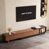 Meuble TV extensible Luck Live du milieu du siècle 78,74-102,3 po avec 3 tiroirs, façade texturée et console multimédia moderne pour salon