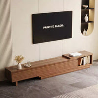 Meuble TV extensible Luck Live du milieu du siècle 78,74-102,3 po avec 3 tiroirs, façade texturée et console multimédia moderne pour salon