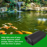 Bâche de bassin en LLDPE noire 15x20 pi, 20 mil résistante aux UV, préformée pour bassins extérieurs à poissons et koï
