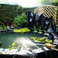 Bâche de bassin en LLDPE noire 15x20 pi, 20 mil résistante aux UV, préformée pour bassins extérieurs à poissons et koï