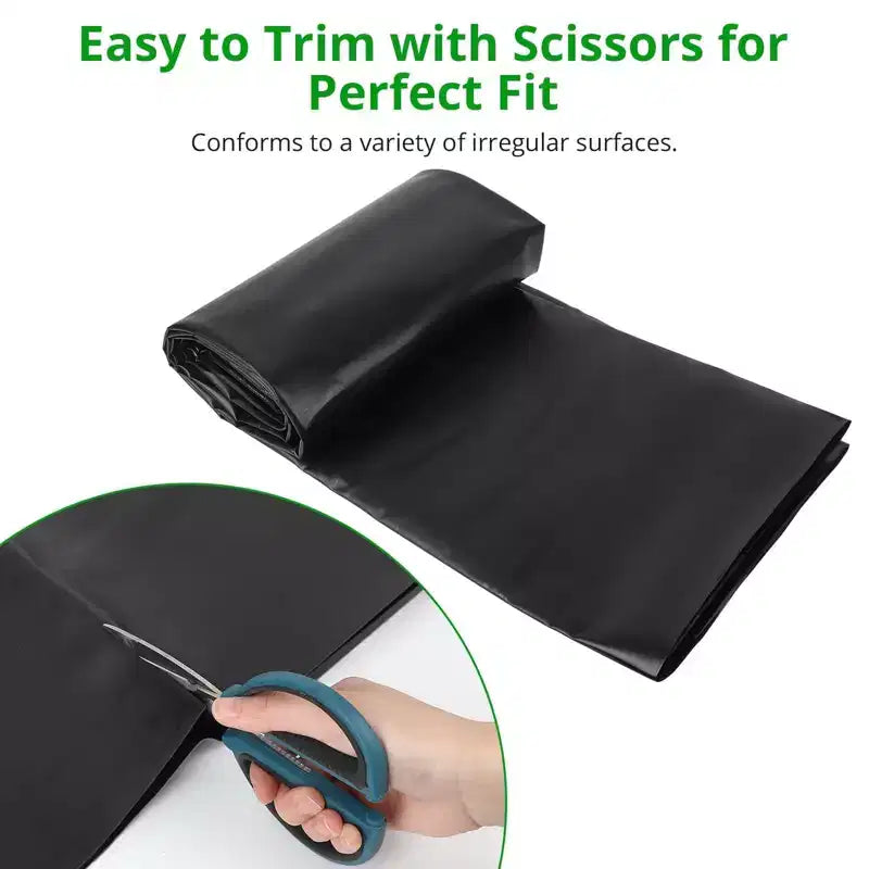 Bâche de bassin en LLDPE noire 15x20 pi, 20 mil résistante aux UV, préformée pour bassins extérieurs à poissons et koï
