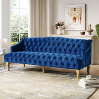 Canapé 3 places en velours Christopher Knight Home Thomas, style moderne du milieu du siècle, 184,8 cm, avec pieds incurvés en bois