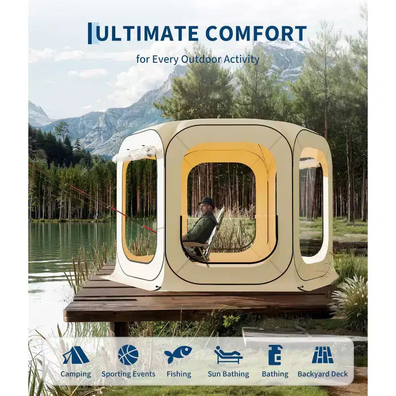 Tente bulle pop-up toutes saisons, tente de pluie transparente, abri solaire de camping instantané avec sac de transport pour patio, jardin, terrasse