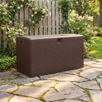 Grand coffre de rangement de terrasse étanche en résine de 276 litres, pour intérieur et extérieur, avec couvercle verrouillable, pour coussins de mobilier de jardin, oreillers décoratifs, outils de jardin