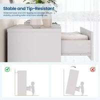 Commode en bois à 5 tiroirs pour chambre à coucher, commode en bois avec poignées dorées pour placard, table de chevet moderne, meuble de rangement.
