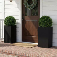 PexFix 2 pièces jardinières métalliques rectangulaires extérieures avec trous de drainage et étagère à insérer, grands pots de jardinière pour porche, patio, jardin, décor intérieur