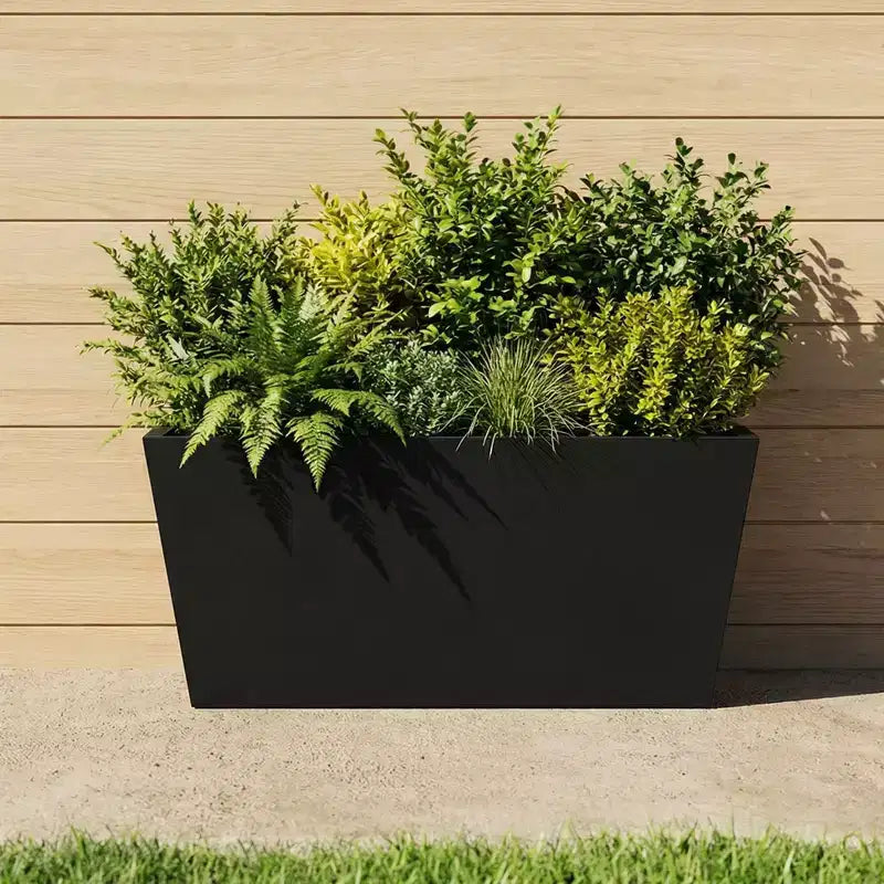 PexFix Jardinière conique en métal noir avec trous de drainage, grands pots de fleurs pour l'intérieur et l'extérieur, terrasse, jardin, décoration de café commercial