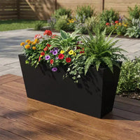 PexFix Jardinière conique en métal noir avec trous de drainage, grands pots de fleurs pour l'intérieur et l'extérieur, terrasse, jardin, décoration de café commercial