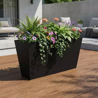 PexFix Jardinière conique en métal noir avec trous de drainage, grands pots de fleurs pour l'intérieur et l'extérieur, terrasse, jardin, décoration de café commercial
