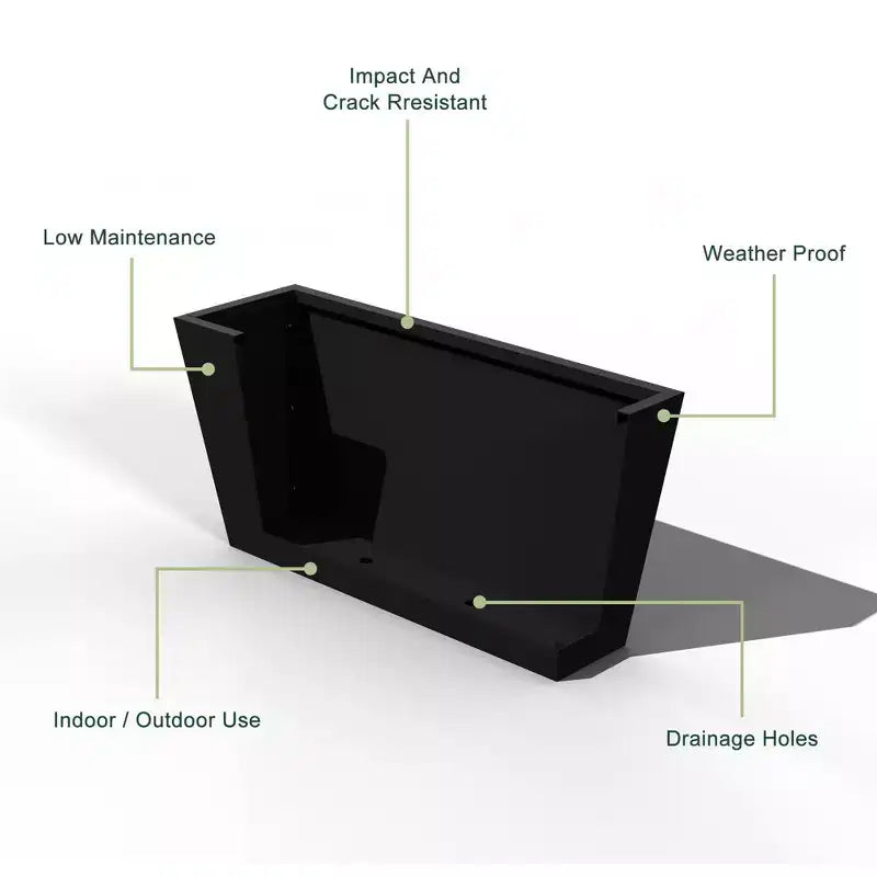 PexFix Jardinière conique en métal noir avec trous de drainage, grands pots de fleurs pour l'intérieur et l'extérieur, terrasse, jardin, décoration de café commercial