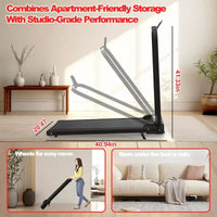 Tapis roulant pliable Whisen 2 en 1 amélioré, équipement d'exercice à domicile, tapis de marche sous le bureau avec barre de maintien et inclinaison