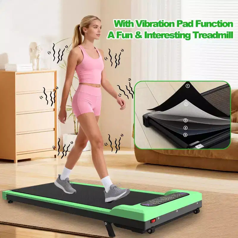 Tapis roulant pliable Whisen 2 en 1 amélioré, équipement d'exercice à domicile, tapis de marche sous le bureau avec barre de maintien et inclinaison