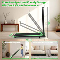 Tapis roulant pliable Whisen 2 en 1 amélioré, équipement d'exercice à domicile, tapis de marche sous le bureau avec barre de maintien et inclinaison