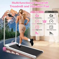 Tapis roulant pliable Whisen 2 en 1 amélioré, équipement d'exercice à domicile, tapis de marche sous le bureau avec barre de maintien et inclinaison