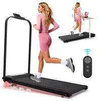 Whisen 2 in 1 Upgrade Foldable Treadmills, Home Exercise Equipment Treadmills, Under Desk Walking Pad with Handle Bar & Incline