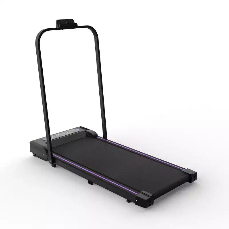 Tapis de course pliable 2 en 1 Whisen, tapis de course sous le bureau, tapis de marche d'exercice à domicile, machine de marche et de jogging avec barre de maintien
